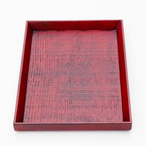 クーポン有 天然木製 小長盆 千筋 根来 23...の詳細画像1