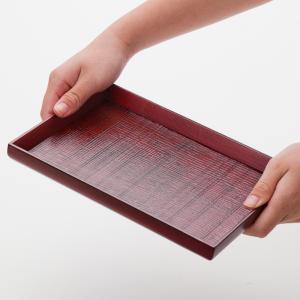 クーポン有 天然木製 小長盆 千筋 根来 23...の詳細画像3