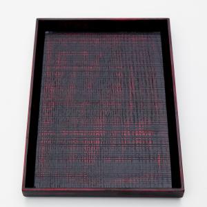 天然木製 小長盆 千筋 曙 23cm 漆塗り ...の詳細画像2
