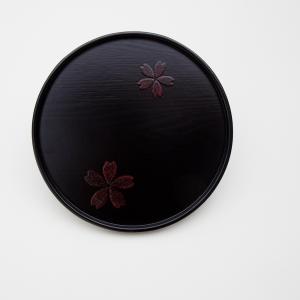 みよし漆器本舗 紀州塗り 8寸 丸盆 朱 ラン お盆 トレー トレイ お
