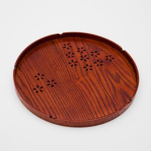 クーポン有 丸盆 天然木製 30cm 尺寸 お...の詳細画像2