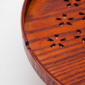 クーポン有 丸盆 天然木製 30cm 尺寸 お...の詳細画像3