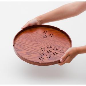 クーポン有 丸盆 天然木製 30cm 尺寸 お...の詳細画像5