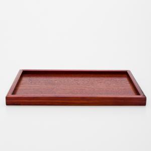 天然木製 9.5寸 小長盆 木目 漆塗り 28...の詳細画像2