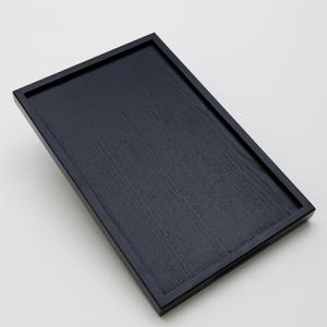 天然木製 9.5寸 小長盆 黒木目 漆塗り 2...の詳細画像4