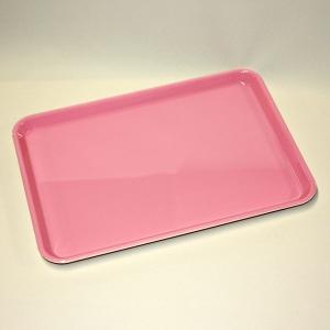 食洗機対応 お盆 トレー紀州塗り 尺１寸 長角ノンスリップトレー ピンク すべり止め加工 滑らない 滑り止め トレイ おぼん