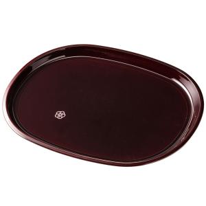 みよし漆器本舗 梅型盆 朱 梅に松葉 紀州塗り 7.5寸 23cm お盆 トレー