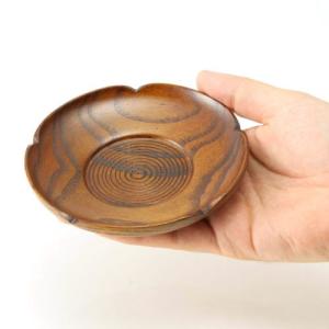 天然木製 茶托 4寸 春秋 漆塗り 12cm ...の詳細画像4