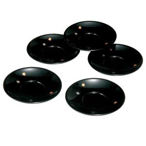 茶托 セット 2.8寸 だるま茶托 黒漆塗り 5枚組 越前漆器 あたかや 国産