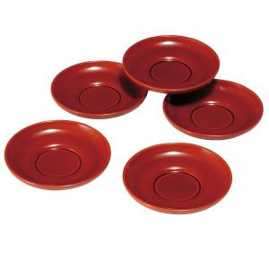 みよし漆器本舗 紀州塗り 4寸 茶托 溜 貝貼梅(5枚入) 日本製 国産