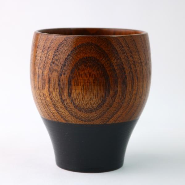 50％OFF 天然木製 フィットカップ 刷毛目 黒 漆塗り コップ タンブラー おしゃれ モダン う...