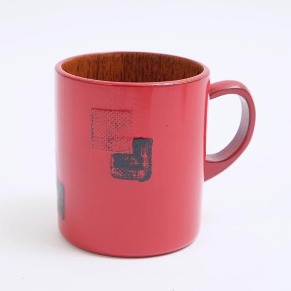 天然木製 Ｄマグカップ あわせ 根来 漆塗り 赤 レッド 軽い 割れにくい コーヒーカップ コップ ...