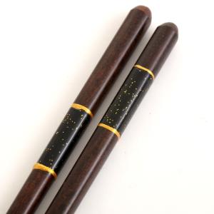 天然木製 お箸 市松箸 おはし 黒 23cm お...の商品画像