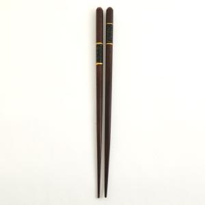 天然木製 お箸 市松箸 おはし 黒 23cm ...の詳細画像1