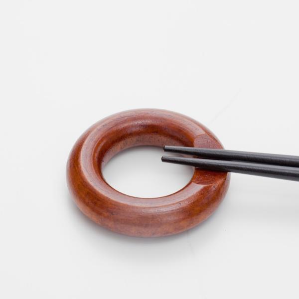 50％OFF 天然木製 リング箸置き 木目 漆塗り おしゃれ はしおき