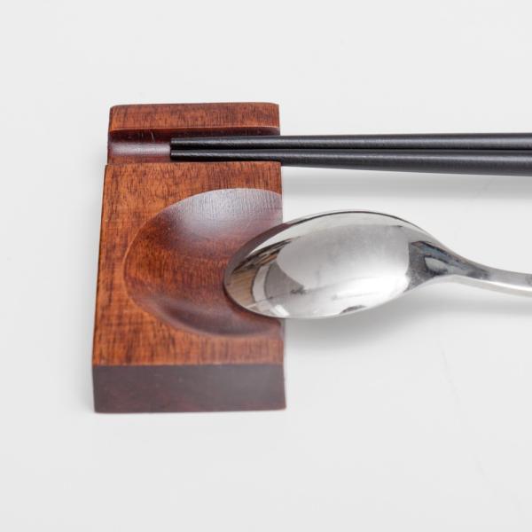 天然木製 ドミノ型 箸とスプーン置き 漆塗り 箸置き おしゃれ はしおき