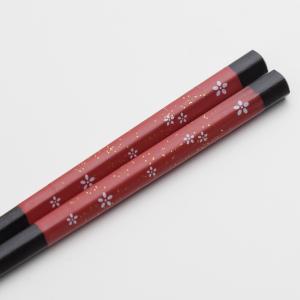 みよし漆器本舗 天然木製 箸 六角 桜 青 22.5cm お箸 おはし おしゃれ