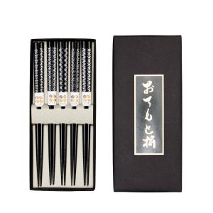 みよし漆器本舗 天然木製 箸 5膳セット 彩り四季うさぎ ギフトBOX入り
