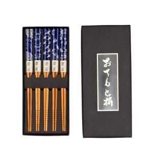 みよし漆器本舗 天然木製 箸 5膳セット 彩り花 ギフトBOX入り お箸 お