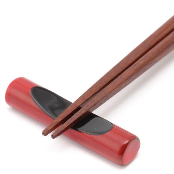 天然木製 箸置き 丸型 朱 漆塗り おしゃれ はしおき