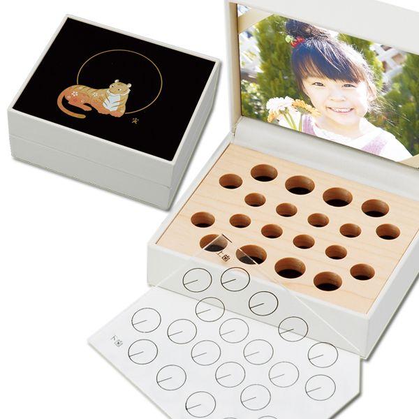 送料無料 TEETH BOX（乳歯ケース） 黒 干支蒔絵 寅（とら） 日本製 国産