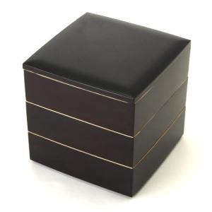 みよし漆器本舗 5寸 三段 重箱 市松GOLD（朱） 日本製 国産 運動会