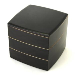 重箱 3段 木製 漆塗り 溜内朱 松 沈金 6.5寸 日本製 越前漆器 越前塗り