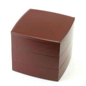 重箱 3段 木製 漆塗り 溜内朱 松 沈金 6.5寸 日本製 越前漆器 越前塗り