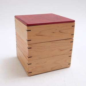 送料無料 天然木製 6寸(18cm) 三段 重箱 紀の里 根...