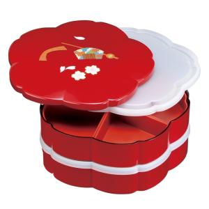 送料無料 紀州塗り 7.5寸 桜型オードブル 赤溜 花かがり...