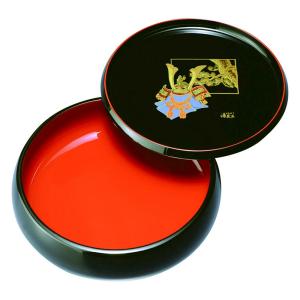 みよし漆器本舗 紀州塗り 6寸 菓子器 菓子鉢 蓋付き 溜 里桜 お菓子