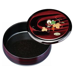 茶道具 菓子器 干菓子器 一貫張り 六っ目格子 6寸 万満庵一貫斎作 染