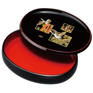 みよし漆器本舗 紀州塗り 6寸 菓子器 菓子鉢 蓋付き ほほえみ