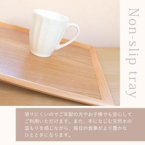 トレー お盆 木製 40cm ノンスリップ 白...の詳細画像3
