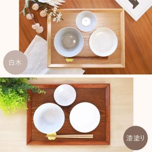 トレー お盆 木製 40cm ノンスリップ 白...の詳細画像5