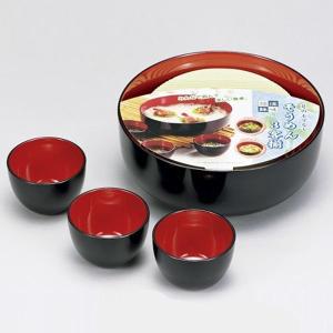 みよし漆器本舗 山中塗り そば猪口 黒内朱 そばちょこ 蕎麦猪口 小鉢