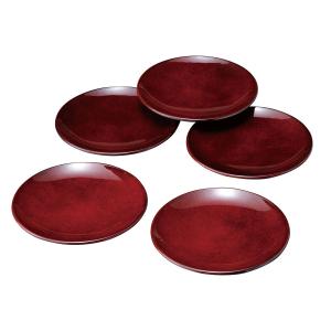 銘々皿 和菓子 漆器 皿 両面春慶塗 梅型 4.5寸 5枚組 セット 小皿 お