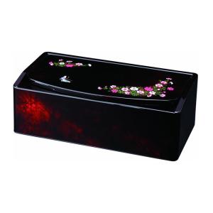 みよし漆器本舗 紀州塗り ティッシュボックス 鏡付き 春秋 金蒔絵 和風