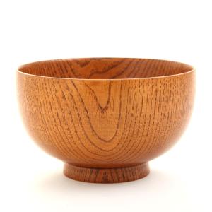 天然木製 栗の木 大汁椀（12.5cm） 漆塗り おわん お椀