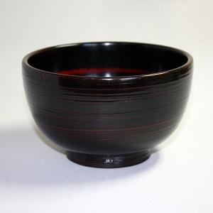 みよし漆器本舗 天然木製 丼椀 13.2cm 刷毛目 根来 漆塗り 汁椀 おわん