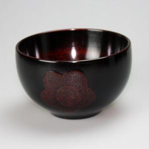 天然木製 ぼーる型汁椀 梅 曙 漆塗り