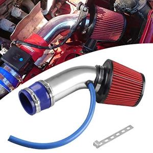 Ruien 吸気効率UP 76mm口径 汎用 エアクリーナー+アルミ製エアインテークパイプ