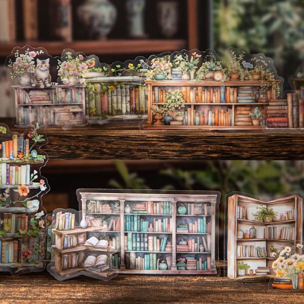 PETステッカー コラージュシール PET素材 PETシール 装飾 コラージュ素材 透明 本棚 海外...