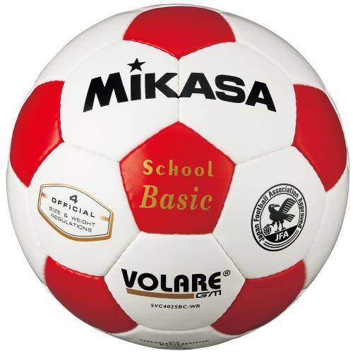 ミカサ MIKASAサッカーボール検定球4号【ネーム加工可】【白×赤】【SVC402SBC-WR】