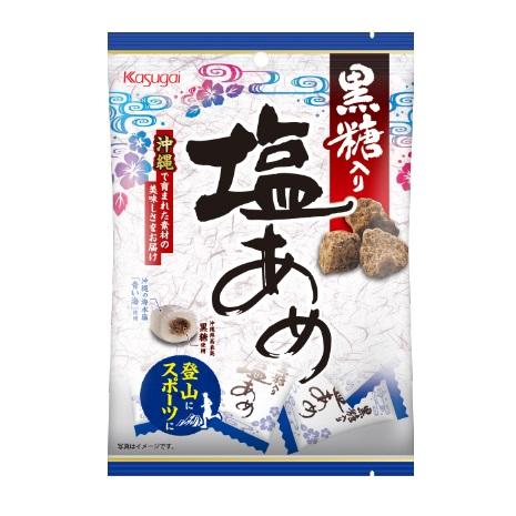 黒糖入り塩あめ  79g×１２袋　春日井製菓　沖縄産黒糖使用 塩飴