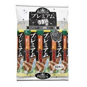 やおきん プレミアムうまい棒 わさびソースの和風ステーキ味 10本入×１２袋