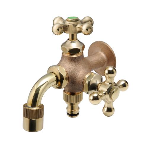 二口万能胴長水栓 (凍結防止・鋳肌) | 水抜き メーカー直 ガーデニング 蛇口 庭 エクステリア ...