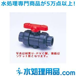 旭有機材工業　ボールバルブ21型  U-PVC製　フランジ形　15A　V21LVUEF015｜mizu-syori
