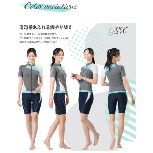レディース フィットネス水着 袖付きセパレート...の詳細画像1