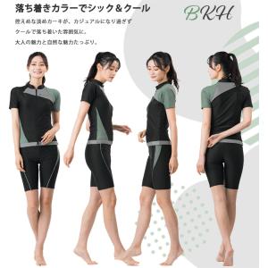 レディース フィットネス水着 袖付きセパレート...の詳細画像3